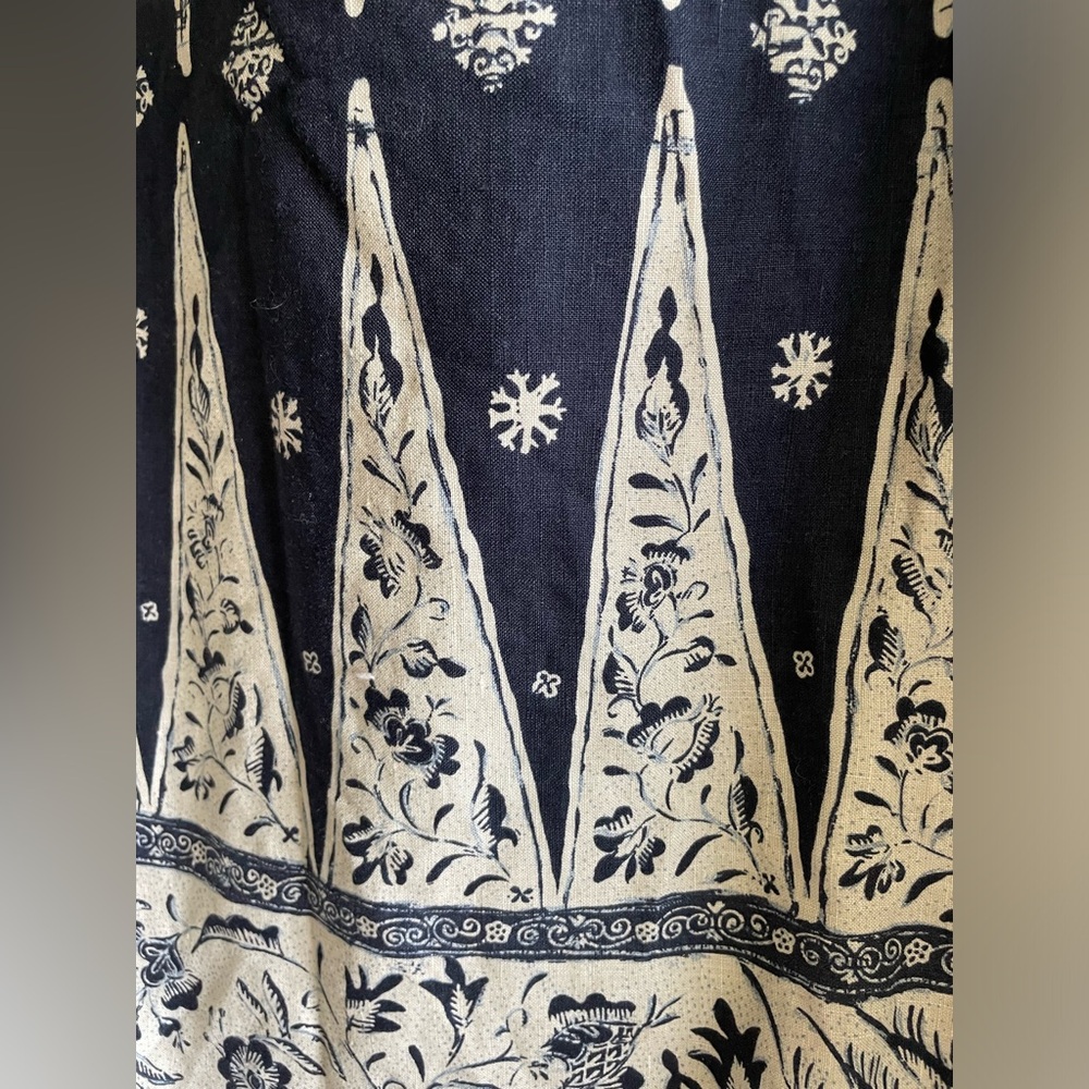 Rustic Print Linen Wrap Midi Skirt By Ralph Lauren - image 3
